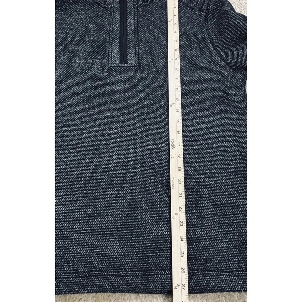 Orvis Brighton Mens Medium Sherpa Fleece Lined Quarter Zip Pullover Sweater Gray